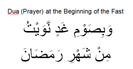 Niyyah for fasting