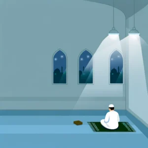 a person sitting Itikaf in Ramadan