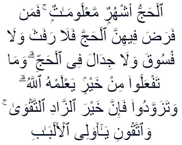 Surah Al Baqarah Ayat No 197