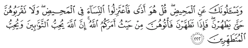 Surah Baqarah ayat no 222
