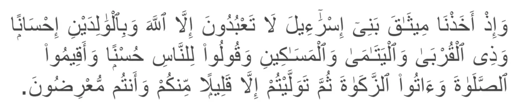 Surah Baqarah Ayat 83 about Haqooq ul Ibad