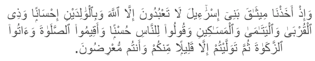 Surah Al-Baqarah verse 83