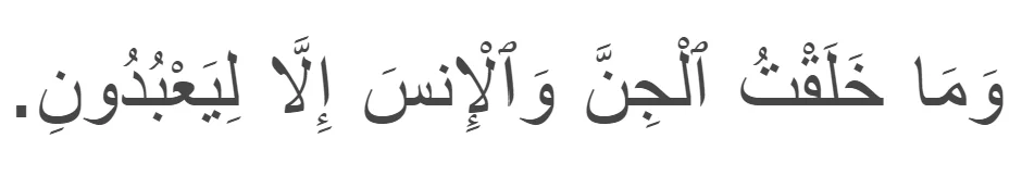 (Surah Adh-Dhariyat 56)