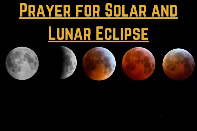 Image showcasing the phases of a lunar eclipse with the title 'Prayer for Solar and Lunar Eclipse' in bold yellow text, highlighting the Islamic perspective on these celestial events.