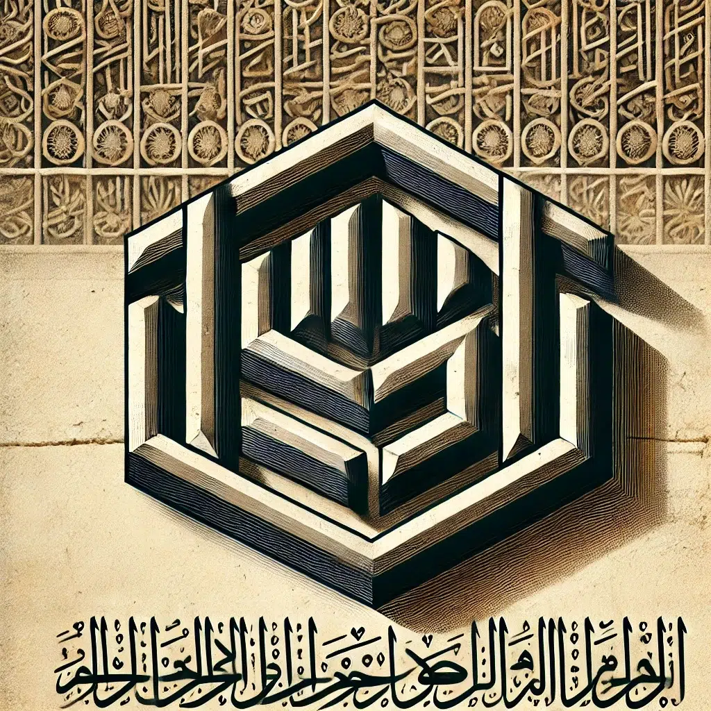 Here is an artistic representation of Kufic Script, showcasing its bold, angular letters and geometric style.